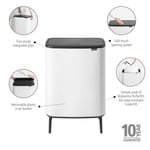 Brabantia 130205 çöp kovası, beyaz, 60 litre - Seçenekler: 1 Inneneimer (60L), 2 Inneneimer (2 x 30L)