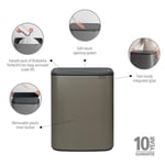 Brabantia BO Touch çöp kutusu, 60 l - Seçenekler: 30 litre, 60 Liter