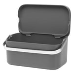 Brabantia Çöp kutusu, plastik/paslanmaz çelik, koyu gri, 22 x 13 x 11 cm, 1 birim