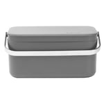 Brabantia Çöp kutusu, plastik/paslanmaz çelik, koyu gri, 22 x 13 x 11 cm, 1 birim
