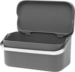 Brabantia Çöp kutusu, plastik/paslanmaz çelik, koyu gri, 22 x 13 x 11 cm, 1 birim