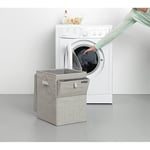 Brabantia - İstiflenebilir çamaşır sepeti, kolay doldurulur ve boşaltılır - büyük hacim - hızlı şekilde düz katlanır - hafif ve sağlam saplar - gri - 35 L - 37,0 x 44,5 x 32,0 cm