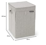 Brabantia - İstiflenebilir çamaşır sepeti, kolay doldurulur ve boşaltılır - büyük hacim - hızlı şekilde düz katlanır - hafif ve sağlam saplar - gri - 35 L - 37,0 x 44,5 x 32,0 cm