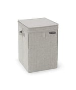 Brabantia - İstiflenebilir çamaşır sepeti, kolay doldurulur ve boşaltılır - büyük hacim - hızlı şekilde düz katlanır - hafif ve sağlam saplar - gri - 35 L - 37,0 x 44,5 x 32,0 cm