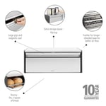Brabantia Katlanır ekmek kutusu – Ekmek, simit, küçük ekmek için büyük saklama kutusu – Düz üst yüzeyli yer tasarrufu sağlayan tasarım – Duvara montaj için uygundur – Mat çelik