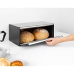 Brabantia Katlanır ekmek kutusu – Ekmek, simit, küçük ekmek için büyük saklama kutusu – Düz üst yüzeyli yer tasarrufu sağlayan tasarım – Duvara montaj için uygundur – Mat çelik
