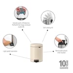 Brabantia - NewIcon pedallı çöp kovası 5 l – banyo veya tuvalet için küçük çöp kutusu – yumuşak kapanan kapak – kolay pedal  - Seçenekler: 3 L, 3 Liter, 5 L, 5 Litre, 12 L, 12 Liter, 20 L, 20 litre...