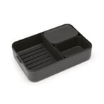 Brabantia Plastik Make & Take Öğle Yemeği Kutusu Bento (2L) Klipsli Gıda Ayırma Kapağı için Çıkarılabilir Bölmeler - Koyu Gri - 25,5 x 16,7 x 6,2 cm