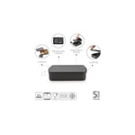 Brabantia Plastik Make & Take Öğle Yemeği Kutusu Bento (2L) Klipsli Gıda Ayırma Kapağı için Çıkarılabilir Bölmeler - Koyu Gri - 25,5 x 16,7 x 6,2 cm