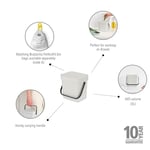 Brabantia - Sort & Go çöp kutusu 3 l – küçük geri dönüşüm kabı – taşıma sapı – bakımı kolay – tezgah veya mutfak dolabı için – mutfak çöp kovası – açık gri – 19 x 14 x 18 cm