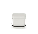 Brabantia - Sort & Go çöp kutusu 3 l – küçük geri dönüşüm kabı – taşıma sapı – bakımı kolay – tezgah veya mutfak dolabı için – mutfak çöp kovası – açık gri – 19 x 14 x 18 cm