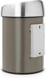 Brabantia Touch Bin 3 L plastik eklentili, paslanmaz çelik, Kahverengi, 3 l