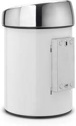 Brabantia Touch Bin plastik eklentili Çöp kutusu, paslanmaz çelik, Beyaz, 3 l