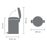 Brabantia Tret Çöp Kovası, İç Kovalı, Plastik, Çelik, plastik, mat siyah, 12 Liter - Seçenekler: 3 L, 3 Liter, 5 L, 5 Litre, 12 L, 12 Liter, 20 L, 20 litre...