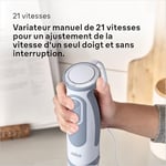 Braun MQ 5200WH - MultiQuick 5 Vario el blenderi paslanmaz çelik karıştırma ayağı, 1000 Watt, 600 ml karıştırma ve ölçüm kabı dahil, beyaz/gri
