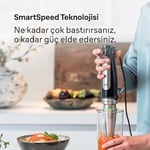 Braun MultiQuick 7 MQ 7075X el blenderi, ActiveBlade teknolojisine sahip çıkarılabilir paslanmaz çelik blender ayağına sahip el blenderi, 3 parçalı aksesuar seti dahil, 1000 watt, siyah