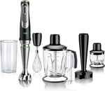 Braun MultiQuick 9 MQ 9147X el mikseri – Active PowerDrive ve SplashControl ile, püre yapma çubuğu, sebze ezici, mikser, parçalayıcı ve çırpma teli, 1200 Watt, siyah/paslanmaz çelik