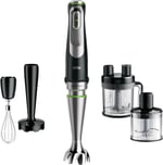 Braun MultiQuick 9 MQ 9187XLI el mikseri – Active PowerDrive teknolojili püre çubuğu ve parçalama, damgalama, karıştırma ve buz kırma, 1200 Watt, siyah/paslanmaz çelik