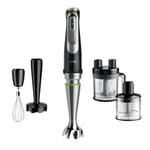 Braun MultiQuick 9 MQ 9187XLI el mikseri – Active PowerDrive teknolojili püre çubuğu ve parçalama, damgalama, karıştırma ve buz kırma, 1200 Watt, siyah/paslanmaz çelik