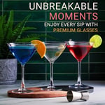 Bravario Plastik Martini Bardakları, Kırılmaz Üstün Kaliteli İçecek Takımı, Tritan Yeniden Kullanılabilir Coupe Cam Eşyaları, BPA İçermeyen Bulaşık Makinesinde Yıkanabilir Bardaklar, 8 oz 4'lü Set