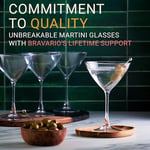 Bravario Plastik Martini Bardakları, Kırılmaz Üstün Kaliteli İçecek Takımı, Tritan Yeniden Kullanılabilir Coupe Cam Eşyaları, BPA İçermeyen Bulaşık Makinesinde Yıkanabilir Bardaklar, 8 oz 4'lü Set