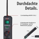 Brennenstuhl Eco-Line çoklu priz, yüksek gerilim korumalı, Gri, 1159700015