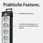 Brennenstuhl Premium Line Serisi 8 Soketli 5 Metre Uzatma Kablosu Siyah Gri