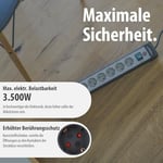 Brennenstuhl Premium Line Serisi 8 Soketli 5 Metre Uzatma Kablosu Siyah Gri