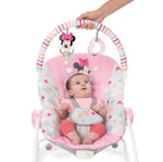 Bright Starts Disney Bebek Minnie Mouse'u Titreşimli ve Çıkartılabilir Oyuncak Çubuğuna Sahip, Bebekten Yürümeye Başlayana Sallanan Oyuncaklı Beşik - Forever Besties, Yenidoğan ve Üzeri