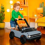 Bright Starts Ford Bronco 4-in-1 Blue Grey Baby Activity Center & Push Walker with Removable Interactive Steering Wheel -Toy, 6 Months and up