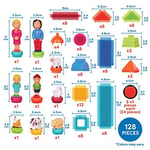 Bristle blok 113 Piece Deluxe Builder Case with Family and hayvan Figurines