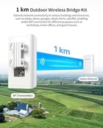 BrosTrend 5GHz 867Mbps Kablosuz Köprü, 1KM WiFi Köprüsü, PtP ve PtMP için Uzun Menzilli Noktadan Noktaya Açık Hava CPE, IP65 Tak ve Çalıştır, Pasif PoE Enjektörü, Çiftlik Garaj Binası vb. İçin 2 Paket