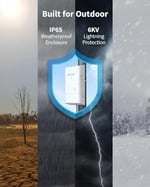 BrosTrend 5GHz 867Mbps Kablosuz Köprü, 1KM WiFi Köprüsü, PtP ve PtMP için Uzun Menzilli Noktadan Noktaya Açık Hava CPE, IP65 Tak ve Çalıştır, Pasif PoE Enjektörü, Çiftlik Garaj Binası vb. İçin 2 Paket