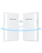 BrosTrend 5GHz 867Mbps Kablosuz Köprü, 1KM WiFi Köprüsü, PtP ve PtMP için Uzun Menzilli Noktadan Noktaya Açık Hava CPE, IP65 Tak ve Çalıştır, Pasif PoE Enjektörü, Çiftlik Garaj Binası vb. İçin 2 Paket