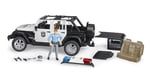 Bruder - Jeep Wranger U.R. Polis Aracı Ve Açık Tenli Memur Ölçekli Model