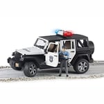 Bruder - Jeep Wranger U.R. Polis Aracı Ve Açık Tenli Memur Ölçekli Model