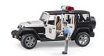 Bruder - Jeep Wranger U.R. Polis Aracı Ve Açık Tenli Memur Ölçekli Model