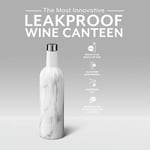 BrüMate Winesulator 25 oz Üç Duvarlı Yalıtımlı Şarap Kantini Paslanmaz Çelikten Üretilmiştir, 24 Saat Sıcaklık Tutma, Kırılmaz, Uyumlu Silikon Huni (Mermer) ile Birlikte Gelir