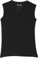 BSM Erkek Modal Pamuk Dip Kol V Yaka Yumuşak Nefes Alabilen Rahat Atlet (XL, Siyah)