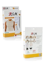 Bsm Erkek Modal Sıfır Yaka Gri Kolsuz Badi Atlet 40603 Beyaz M