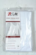 Bsm Erkek Ribana 2 li Atlet 14573 Beyaz L