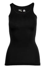 BSM Kadın Modal Uzun Kalın Askılı Yumuşak Nefes Alabilen Yüksek Kalite Atlet (XL, Siyah)