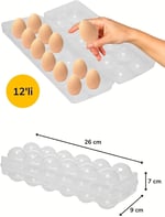BUFFER® 12'li Şeffaf Kapaklı Kilitli Yumurta Saklama Kabı Kutusu Aparatı