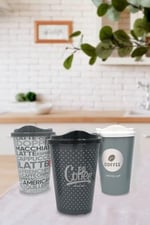 Buffer 3 Adet Kahve Bardağı Seti Dekoratif Plastik Kahve Muhafaza Bardağı
