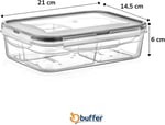 BUFFER® 4 Bölmeli Sızdırmaz Contalı Kilitli Kapaklı 1 Litre Erzak Saklama Kabı -LC520