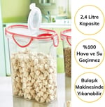 BUFFER® Kilitli Kapaklı Contalı Hava,Su Sıvı Geçirmez 2,4 Litre Erzak Saklama Kabı-SA590