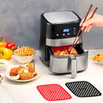 BUFFER® Renkli Isıya Dayanıklı Yıkanılabilir Silikon Fırın Ve Airfryer Kare Model Pişirme Matı 21,5 Cm (kırmızı)