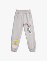 Bugs Bunny ve Tweety Jogger Eşofman Altı Şardonlu Cepli