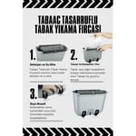 Bulaşık Fırçası Temizleyici Pratik Sabun Dağıtıcı Tabak Bardak Tencere Yıkama Aparatı Çok Renkli Fonksiyonel Hazneli (Tabak Yıkama Fırçası, Gri)
