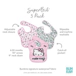 Bumkins Kız veya Erkek Çocuk Önlükleri, SuperBib Bebek ve Küçük Çocuk 6-24 Ay, Yemek, Besleme, Bebek Led Sütten Kesme Malzemeleri, Karışıklık Tasarruflu Yakalama Yiyecek, Kumaş 3'lü Hello Kitty